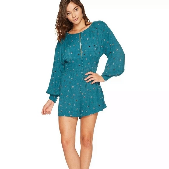 NWT Free People Green Combo Love Grows Romper - Picture 3 of 9